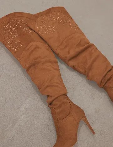 Cizme PrettyLittleThing, maro Maro