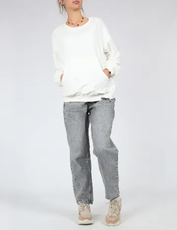Bluza Oversize Shein Kids, alb Alb