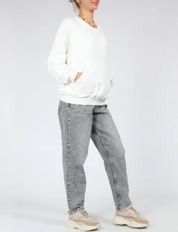 Bluza Oversize Shein Kids, alb Alb