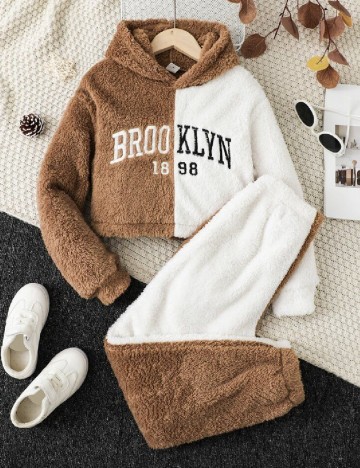 Compleu Shein Kids, alb/maro