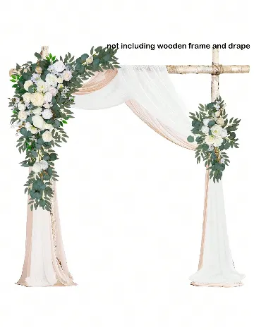 Flori decorative SHEIN, alb/verde Alb