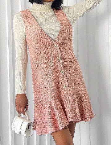 Rochie scurta SHEIN, alb/portocaliu