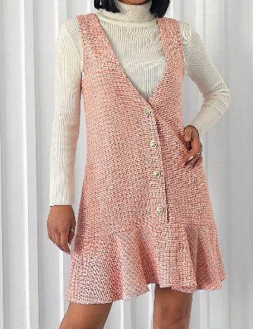 Rochie scurta SHEIN, alb/portocaliu