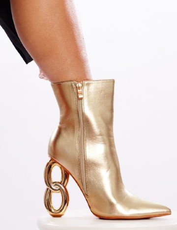 Botine PrettyLittleThing, auriu