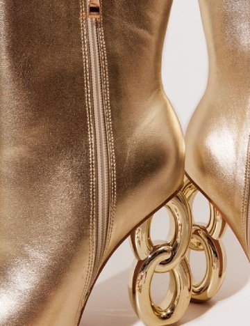 Botine PrettyLittleThing, auriu