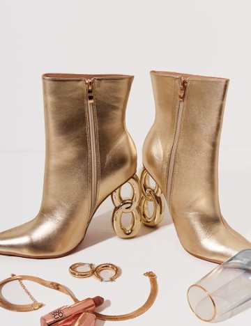 Botine PrettyLittleThing, auriu