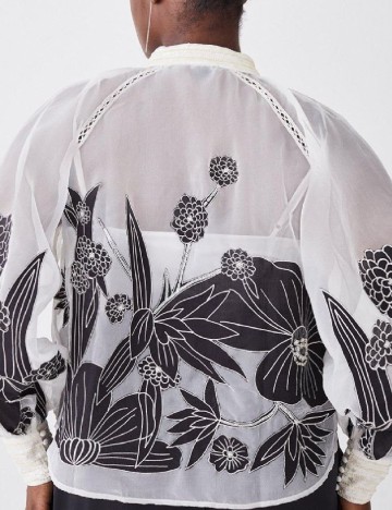 Camasa Karen Millen Plus Size, alb