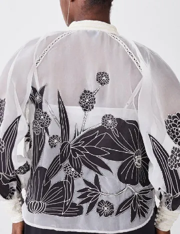 Camasa Karen Millen Plus Size, alb Alb