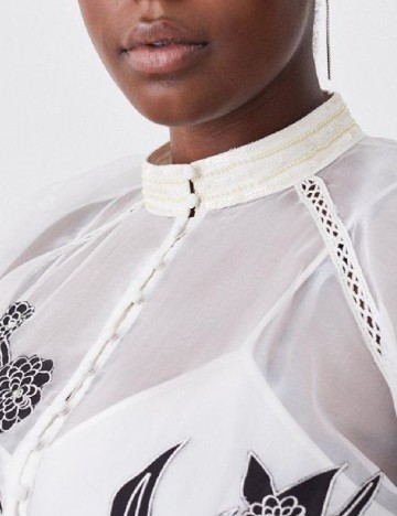 Camasa Karen Millen Plus Size, alb