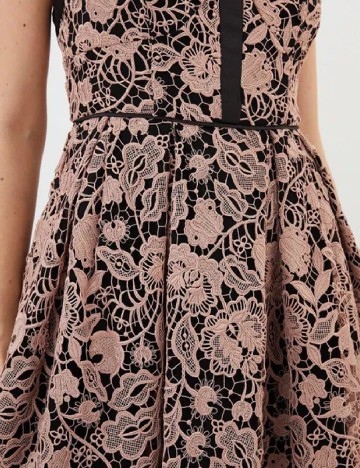 Rochie medie Karen Millen, negru/roz pudra