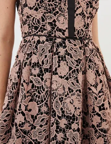 Rochie medie Karen Millen, negru/roz pudra Roz