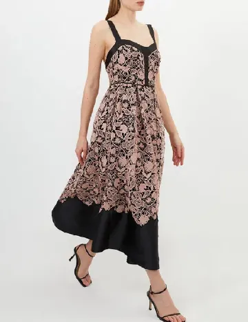 Rochie medie Karen Millen, negru/roz pudra Roz