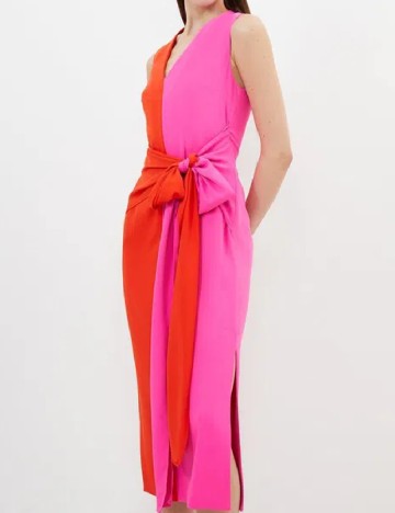 Rochie medie Karen Millen, rosu/roz