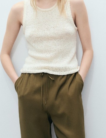 Pantaloni Mango, kaki