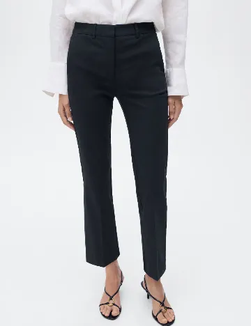 Pantaloni Mango, bleumarin Albastru