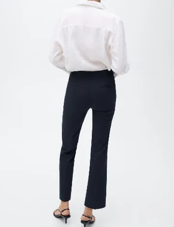 Pantaloni Mango, bleumarin Albastru