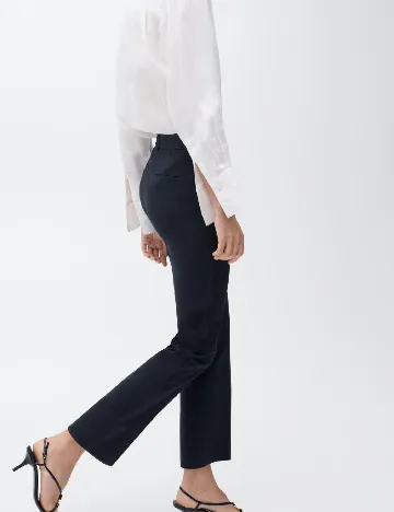 Pantaloni Mango, bleumarin Albastru