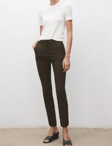 Pantaloni Mango, kaki Verde