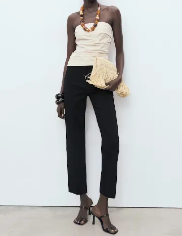 Pantaloni Mango, negru Negru