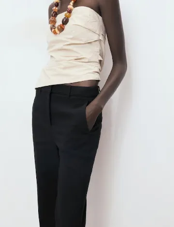 Pantaloni Mango, negru Negru