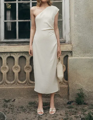 Rochie medie Mango, crem Crem