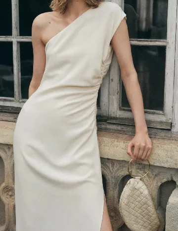 Rochie medie Mango, crem Crem