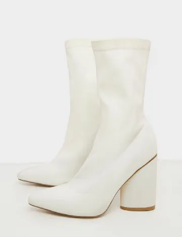 Botine PrettyLittleThing, alb Alb