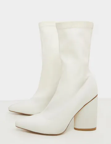 Botine PrettyLittleThing, alb Alb