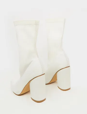 Botine PrettyLittleThing, alb Alb