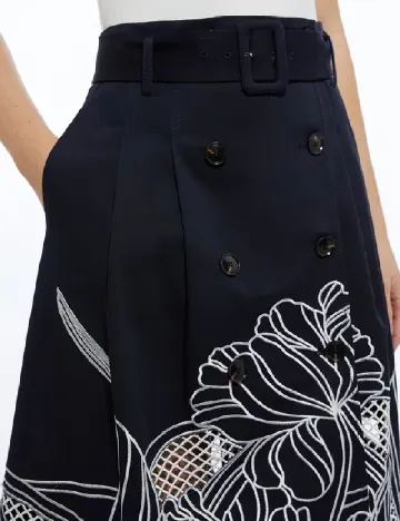 Fusta Karen Millen, bleumarin Albastru