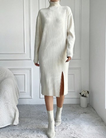 Rochie medie SHEIN, ecru