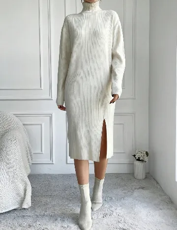 Rochie medie SHEIN, ecru Alb