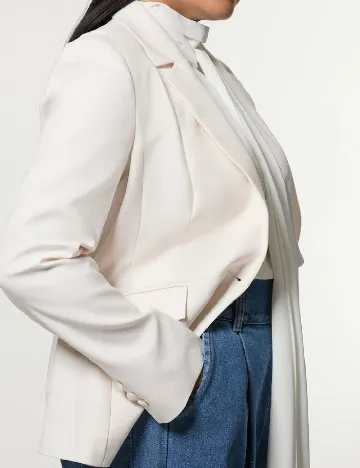Sacou Karen Millen Plus Size, ecru Alb