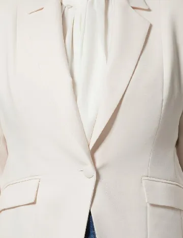 Sacou Karen Millen Plus Size, ecru Alb