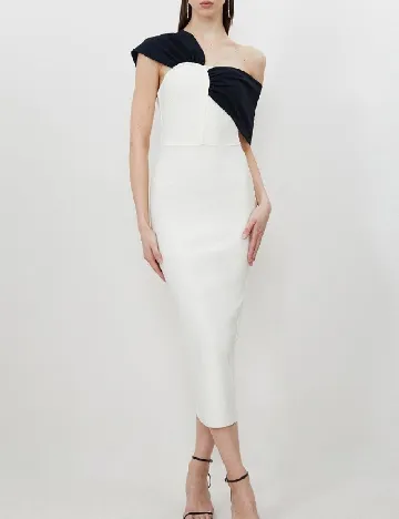 Rochie medie Karen Millen, ecru Alb