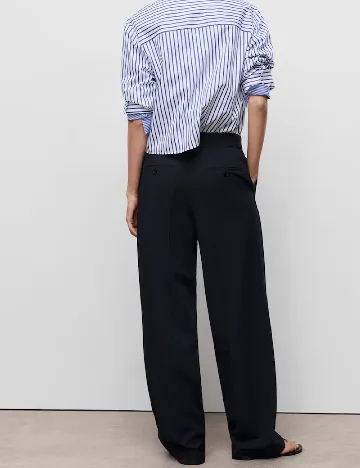 Pantaloni Mango, bleumarin Albastru