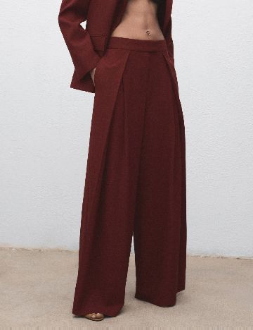 Pantaloni Mango, rosu