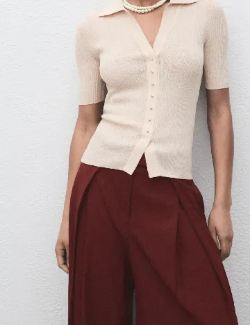 Pantaloni Mango, rosu Rosu