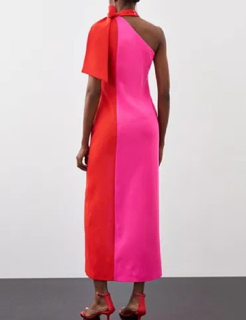 Rochie lunga Karen Millen, rosu/roz