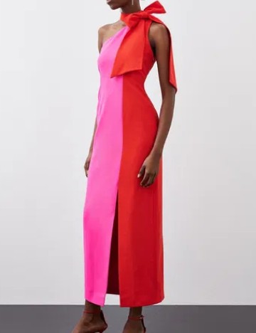 Rochie lunga Karen Millen, rosu/roz