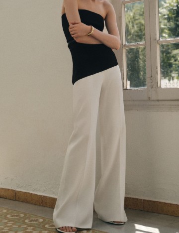 Pantaloni Mango, alb