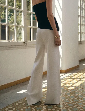 Pantaloni Mango, alb Alb