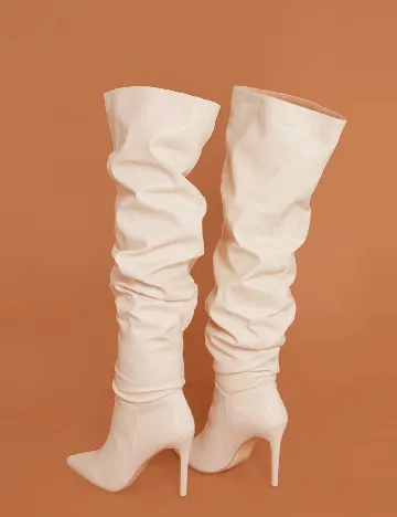 Cizme PrettyLittleThing, crem Crem