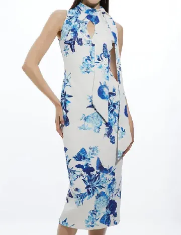 Rochie medie Karen Millen, alb/albastru Alb