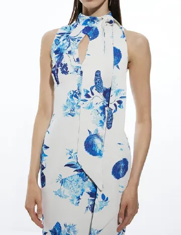 Rochie medie Karen Millen, alb/albastru Alb