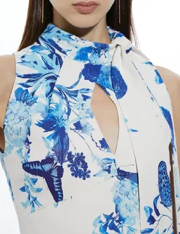 Rochie medie Karen Millen, alb/albastru Alb