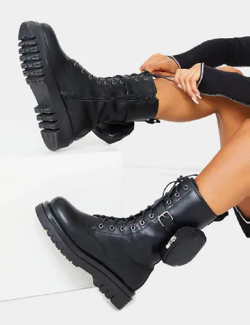Ghete PrettyLittleThing, negru Negru
