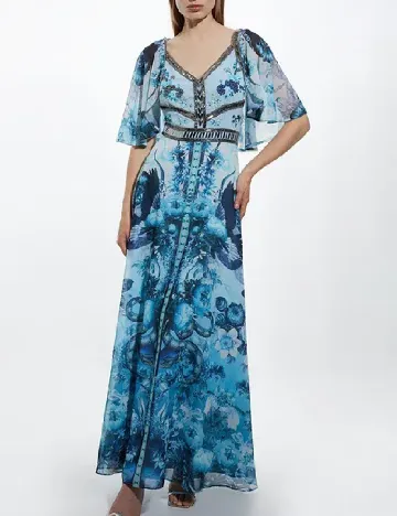 Rochie lunga Karen Millen, albastru Albastru
