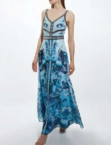 Rochie lunga Karen Millen, albastru Albastru