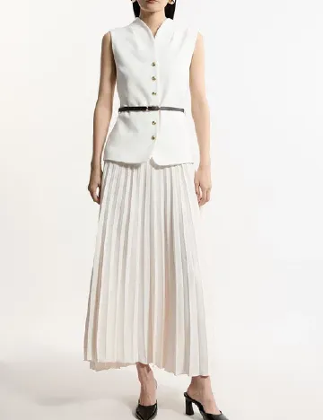 Rochie lunga Karen Millen, ecru Alb